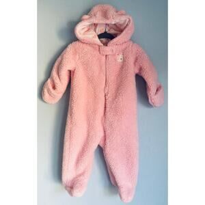 Carter's Sherpa Hooded Bodysuit 6 Months Pink